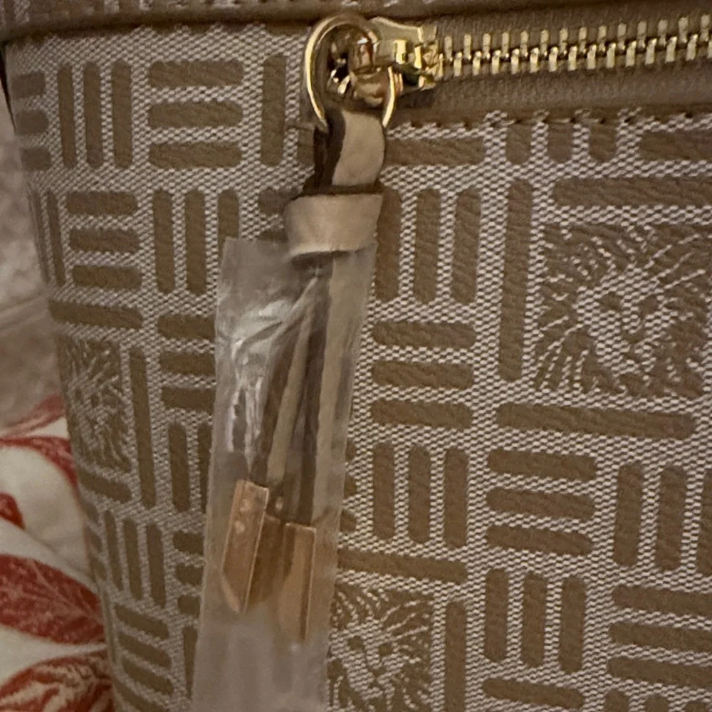 Anne Klein Tan Geometric Satchel